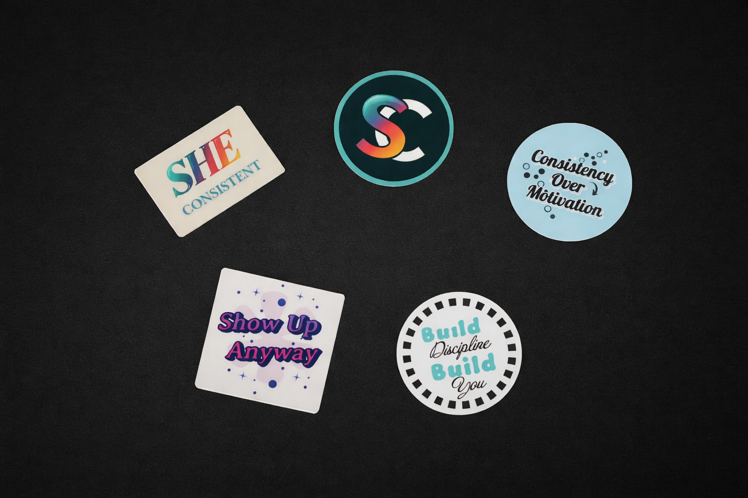 Consistency Collection - Motivational Sticker Pack (5 Matte Stickers)