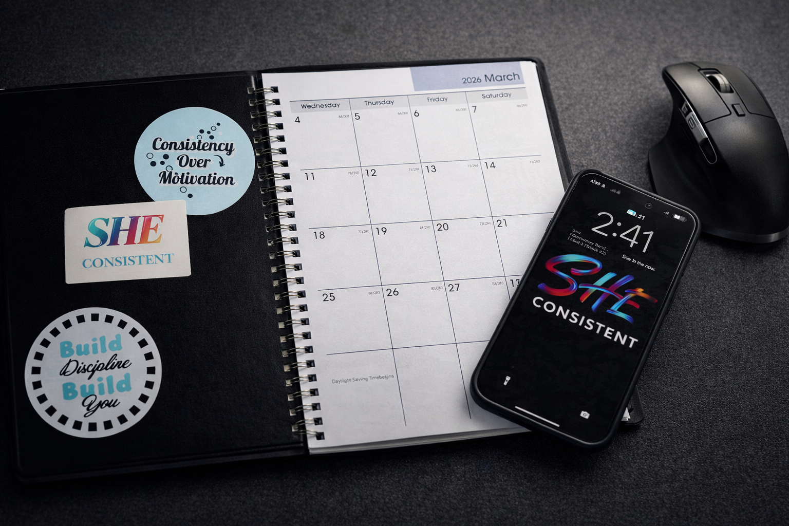 Consistency Collection - Motivational Sticker Pack (5 Matte Stickers)